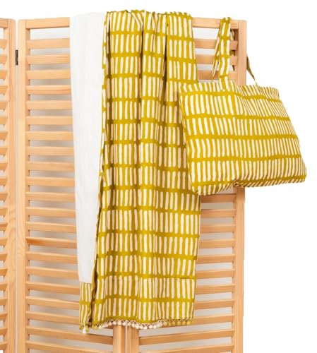 TRAMAS+ Pareo Toalla Grande, Toallas Multiusos Complementos Playa Mujer, Fular Chal para el Mar y Piscina - Lemonade Verde Lima Pack