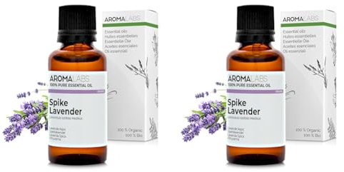 BIO - Olio essenziale LAVANDA SPICA - 30mL - 100% Puro, Naturale, Chemiotipizzato e Certificato AB - AROMA LABS (Marchio Francese) (Confezione da 2)