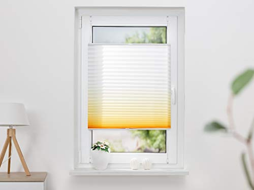 K-Home® Klemmfix-Plissee Farbverlauf Gelb B120 x H130 cm