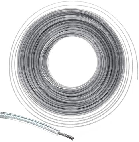 VÉZAAR Fil de débroussailleuse en nylon avec acier et métal carré 2,4 mm x 30 m