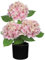 Hollyone Künstliche Hortensie im Topf, Rose Hortensien Kunstblumen Deko Blume mit Topf Seidenblume für Haus Bad Büro Tisch Dekoration