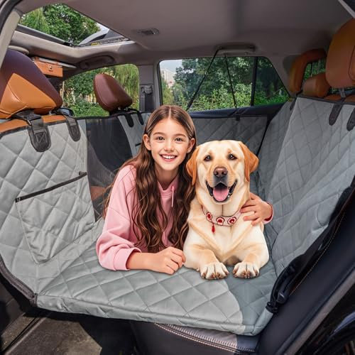 ENONCI Kofferraumschutz Hund mit Harter Unterseite, 1200D Reißfest Hundematte, Rücksitz Wasserdicht & Kratzfest & Erweiterung, Abnehmbare Hundedecke für Meisten Auto SUV LKW