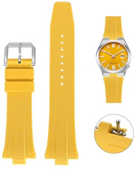 FKM-Gummiband für Citizen Tsuyosa Uhren, Schnellentriegelung, 26 mm, Ersatzarmband für Citizen Tsuyosa Uhren (gelb, 26 mm)