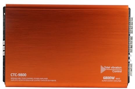 XTevu Car DSP Amplifier, 6800W 4 Channel Audio Amplifier, High Power Metal Mosfet Bass Boost Amp, Universal Bridgeable Car Audio System