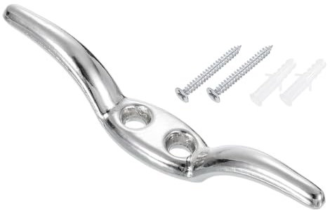 sourcing map 65x10mm Blind Cord Cleats, Blind String Safety Rope Zinc Alloy Holder, Window Cord Hooks with Screws for Curtains Sun Shades Ropes, Silver