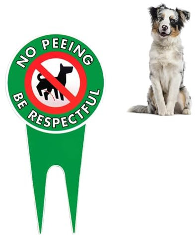 Panneaux de pipi de chien pour la cour – Veuillez être respectueux | Panneau interdit de pipi avec poteaux en H en métal | Signes de chien qui pisse, lisez poliment. Soyez respectueux, protégez votre