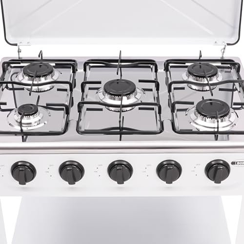 Cuisinière à gaz naturel avec brûleurs 4/5, cuisinière à gaz naturel portable équipée d'une étagère de rangement à double couche, design amovible, utilisée comme cuisinière de plan de travail sans