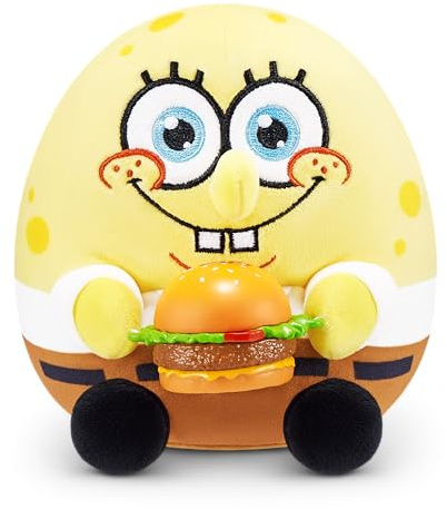 Snackles Licensed Character SpongeBob Squarepants 5-inch Plush by ZURU Plush with Snack Accessory