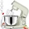 Vezzio Batidora Amasadora,1500W|4.5 L Amasadora de Pan Para Repostería,Bol de Acero inoxidable de Amasador,Batidor,Varillas y Protección Para Salpicaduras 10 Velocidades Repostería Profesional