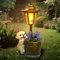 Garden Ornaments Outdoor Dog Statues - Solar Outdoor Figurine Lights Dogs Planter, Waterproof Garden Decoration with Solar Light for Patio,Balcony,Yard, Mum Birthday Gifts, Garden Gifts for Women