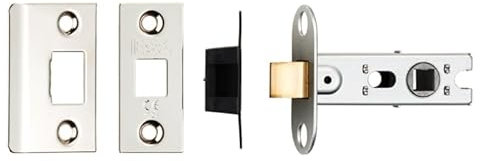 Carlisle Brass BTL2/RP 64mm Bolt-Through Tubular Latch with 8mm Follower, Square forends in Nickel Plate