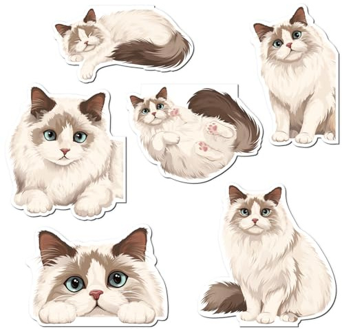 JSRQT 6 Stück Lesezeichen Katze Magnetische Niedlichen Tier Magnet Bookmark für Lehrer Schule Schüler Buchliebhaber Seiten Markierungen Mädchen Book Marks Magnetic Markings Personalisiert