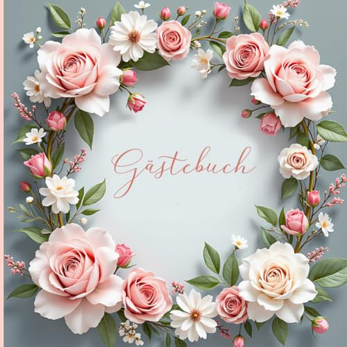 Gästebuch mit Rosen 100 Blankoseiten Hochzeit Geburtstag Fest