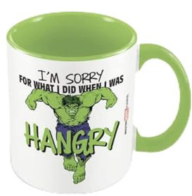 Hulk - Mug HANGRY (Taille unique) (Blanc/Vert fluo)