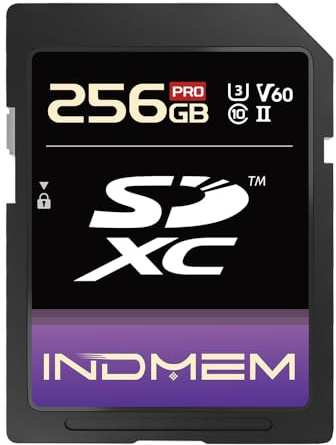256GB SD Card UHS-I V60 U3 SDXC Memory Card, High Speed Read up to 280MB/s, V60 Memory Cards for Professional Camera 4K/6K Video