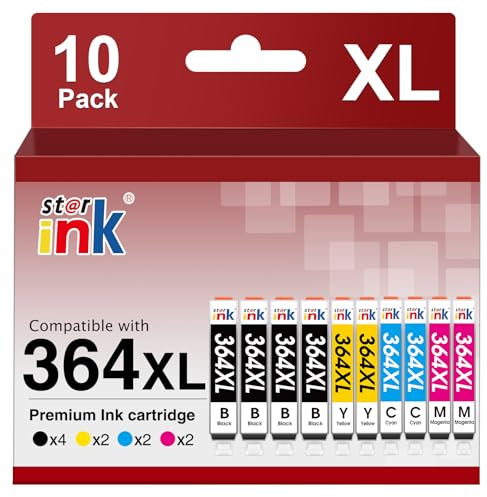 364 XL 364XL Patronen Multipack Kompatibel für HP 364 Druckerpatronen, für HP Photosmart 5520, 5510, 5524, 5522, 5515, 6510, b110, Deskjet 3520, 3070A, 3522, 3524, Officejet 4620, 4622, 10er Pack