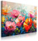 Muralo - Wandbilder Wohnzimmer - Leinwand Bilder für Schlafzimmer über Bett - Deko Modern Blumen Motiv Aquarell Kunst - Aufhängfertig - Br. 100cm x Hö. 70cm