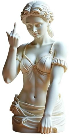 EDXTNKQC Desktop Kunststatue - Skulpturen Statuen, Venusstatue, Mittelfinger-Skulptur, Rebellische Und Mutige Moderne Kunstdeko-Ornamente, Interessante Kunsthandwerksstatuen(G)