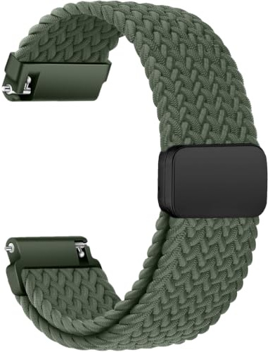 Aurrain 18mm 19mm 20mm 22mm Gewebte Nylon Armband für Garmin/ID205L/Galaxy/Amazfit//Coros,Magnetisches Nylon Sport Armband unisex