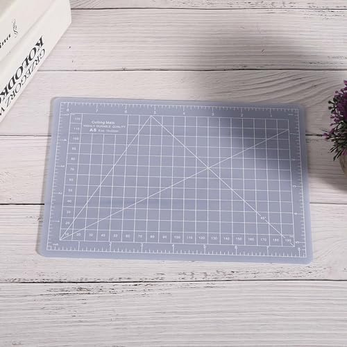 Smandy Self Healing Cutting Mat, Non Reflective Adhesive Sticky Craft Tool for Precise Cuts A5 A4 A3 Size for Scrapbooking and Model Making (A5-Translucent Cutting Board)