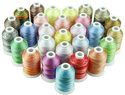 Simthread Multi-Farben Polyester Maschinen Stickgarn - 1,000 Meters, für Babylock, Bernette, Janome, Singer, W6 N 5000 und Nähmaschine (28 Faben)