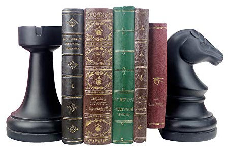 Serre-Livres décoratifs Noirs - Serre-Livres Lourds - Décoration Unique pour Bureau, Maison, Bureau - 17,8 cm (L) x 4 (l) x 7 (H) - 1 Paire/2 pièces