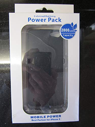 Replacement for 2800maH External Battery Power Pack Bank Black for Newly Released Apple Iphone 5