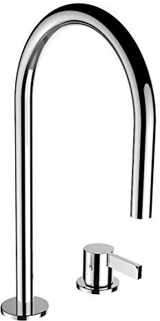 Laufen Kartell Mitigeur de lavabo 2 trous, bec pivotant, sans vidage, saillie 166 mm, H3113320042201, Couleur: chrome
