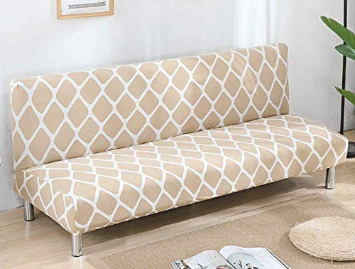 Armlose Sofabezug,All-Inclusive Blumen Ohne Armlehne Schlafsofa Bettdecke, Elastischer Sofa Cover Ohne Armlehnen Sofa überwurf (K103,185-215cm)