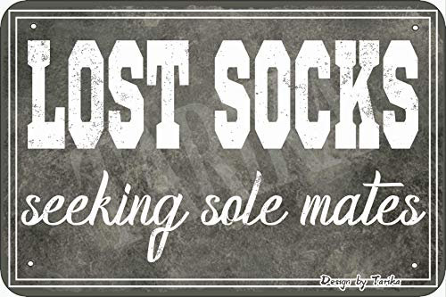 Lost Socks Seeking Sole Mates Wanddekoration, 20,3 x 30,5 cm, Retro-Look, Eisen, Dekoration für Zuhause, Küche, Badezimmer, Bauernhof, Garten, inspirierende Zitate