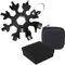 18-in-1 Schneeflocken-Multitool – Universelles Taschenwerkzeug in Schwarz – Inklusive Schlüsselring, Aufbewahrungstasche & Geschenkbox