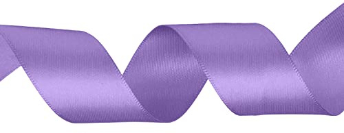 WedDecor 25mm x 10 Metres Double Sided Satin Polyester Ribbon for Gift Wrapping, Christmas, Packaging, Fabric, Wedding, DIY Art & Craft, Hair Bow, Cake, Sewing Projects, Home Decorations, Lilac Purple | Satin Ribbon for Gift Wrapping, Christmas, Wedding, Crafting, Hair Bow, Sewing, Birthday Cake Decoration