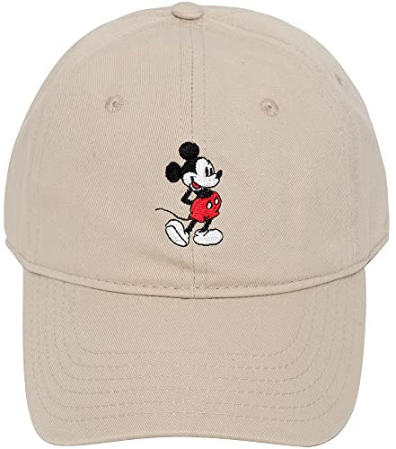 Concept One Unisex-Erwachsene Disney Mickey Mouse Embroidered Cotton Adjustable Dad Hat with Curved Brim Baseballkappe, Khaki, Einheitsgröße