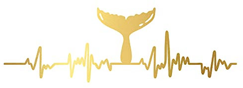 Finest Folia Aufkleber Herzschlag Tiere Breite 27cm Lifeline Heartbeat Deko Sticker Selbstklebend für Auto Kühlschrank Laptop Autoaufkleber K150 (Gold, 26 Wal)