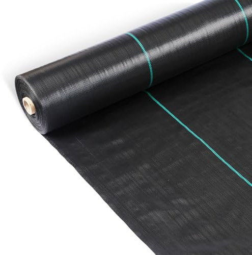 KEPLIN Heavy Duty Weed Control Membrane Fabric Light Weight,Water- Resistant,Breathable & UV Protection Ground Cover Suppressant Barrier for Gardening,Patio,Pavement/Pebble Base & Landscaping(2Mx25M)