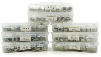 Sortiment Langmuttern Edelstahl A2 DIN 6334 Gewindemuffen M5 bis M12 Set 42 Teile