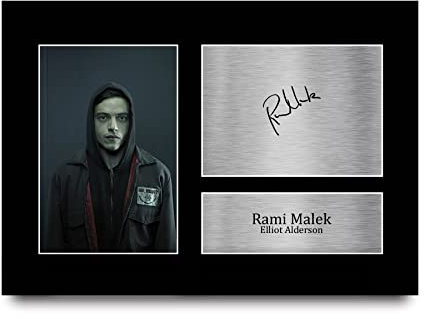 HWC Trading A4 Rami Malek Mr. Robot Geschenke Gedrucktes Signiertes Autogramm Foto für Fans von Fernsehshows