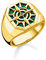 THOMAS SABO Ring Kompass Goldfarben/Grün TR2274-140-5-58 Ringgröße 58/18,5