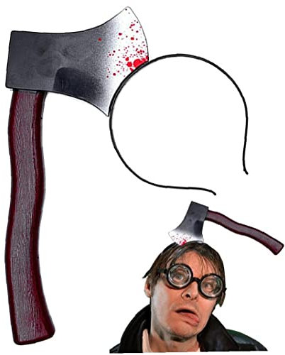 Danlai Plastic Fake Knife Headband with Blood Through Head Tricky Toys for Scary Halloween Decoration Props Party Games