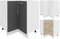 VCM Eckschrank | Höhenverstellbare Füße | Maße H. 82 x B. 76 x T. 76 cm | Küche Unterschrank | Kücheneckschrank - Esilo Weiß/Sonoma-Eiche