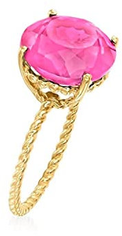 Bellitia Jewelry Bague de Fiançailles Alliance Promesse Argent 925/1000 Plaqué Or 18K avec Péridot Vert/Amethyste Violet/Tourmaline Rose/Topaze Bleue Simulé, Bague Solitaire pour Femme Fille