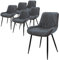 ML-Design 6er Set Esszimmerstühle Esszimmerstuhl mit Rücken- und Armlehnen, Anthrazit, PU-Kunstleder Sitzfläche, Metallbeine, Küchenstühle Küchenstuhl Wohnzimmerstühle Wohnzimmerstuhl Polsterstuhl