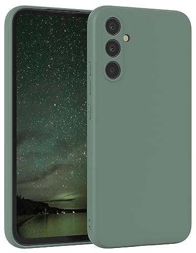 EAZY CASE - Silikonhülle für Galaxy A34 Hülle Silikon Case Dunkelgrün weich stoßfeste Handyhülle Schutzhülle mit Kameraschutz Dünn Premium Schutz Cover TPU Phone Bumper in Mitternacht Grün Matt