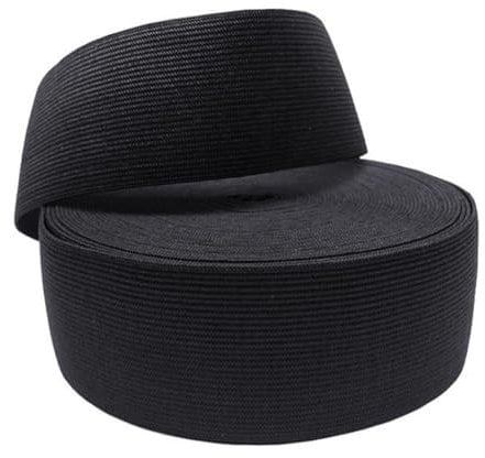 VIVIIHOO Gummiband Breit 100mm x 5m - Schweres Stretch Gummiband für Hosenbund und Kleidung Nähen, Gummiband Meterware Textil in Schwarz.