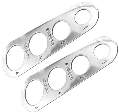 Zerodeko 2pcs Noodle Measurer Spaghetti o Kitchen Gadget Tool Spaghetti Measurer Italian Pasta Noodle Measure Tool Tagliatelle Pasta Spaghetti Portion Measure Spagmoss Stainless Steel Ruler