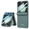 Clatoxi Coque pour Samsung Galaxy Z Flip 5 avec Protection de Charnière Magnétique et Protection D'écran Externe, PC Rigide Fin Résistant aux Chocs Housse pour Samsung Galaxy Z Flip 5 (Vert)