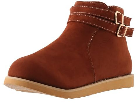 Stivaletti da donna con fibbia in metallo in pile stivali da cowboy moda donna western walking stivaletti alla caviglia scarpe morbide in pelle scamosciata stivali autunnali leggeri stivali alla moda