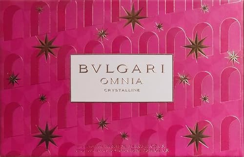 Omnia Crystalline by Bvlgari for Women – 3 Stück Geschenkset 3,4 oz EDT Spray, 0,5 oz EDT Spray, 2,5 oz Body Lotion