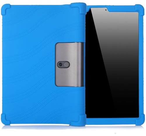 Juaupepo Weiche Silikonhülle für Lenovo Yoga Smart Tab 10,1 Zoll YT-X705F, stoßfeste Schutzhülle mit verdickten Ecken, kinderfreundlich, Dunkelblau