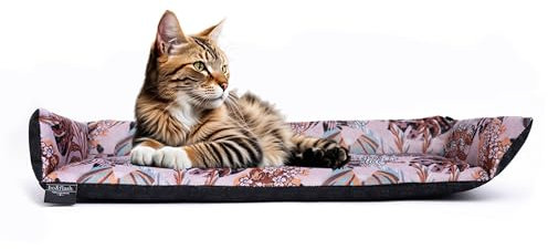 bo&flash Katzenliege für die Fensterbank San Francisco Erdem – Hochwertiges Katzenbett – Waschbares Katzenbett 62 × 27 × 10 cm – Katzenkissen – rutschfeste Unterseite - Cat Bed